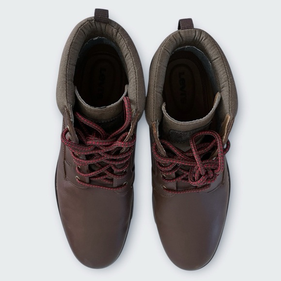 Levi's Men's Sutton Neo Leather Rugged Rubber Sole Boot Size 10.5 Dark Brown - Picture 5 of 9